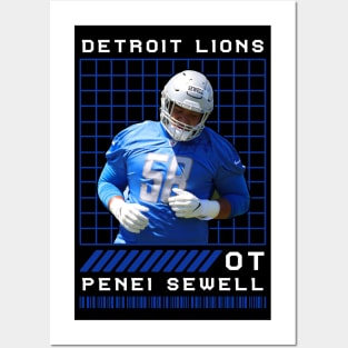 PENEI SEWELL - OT - DETROIT LIONS Posters and Art